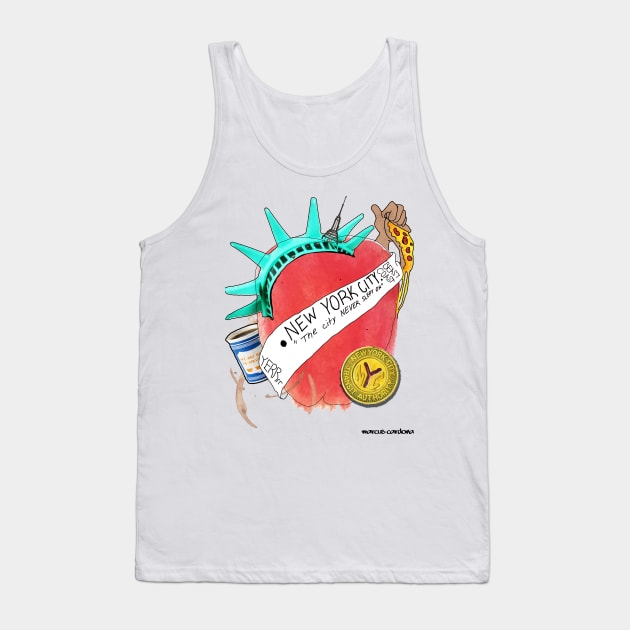 The City Never Slept On Tank Top by Marcus Cardona